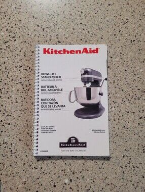 KitchenAid Bowl Lift Stand Mixer Instructions & Recipes 2009 Spiral Booklet